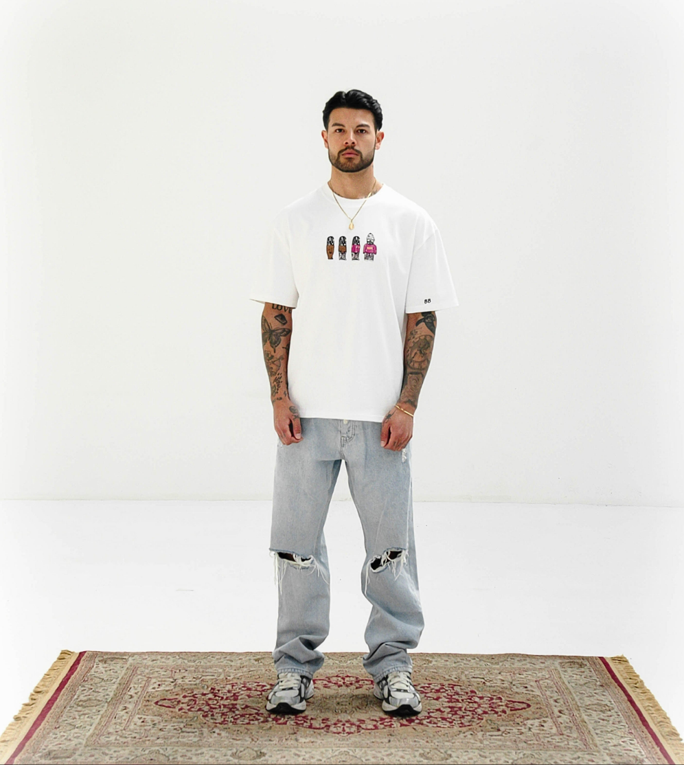 Heavyweight oversized graphics White T shirt