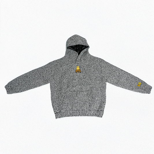 Tweed pullover hoodie